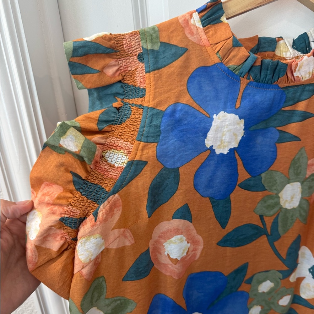 Floral Ruffle Sleeve Top - Picture 2 of 4